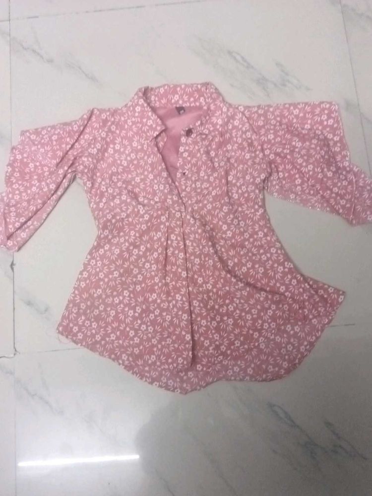 Girls  Pink Colour Top