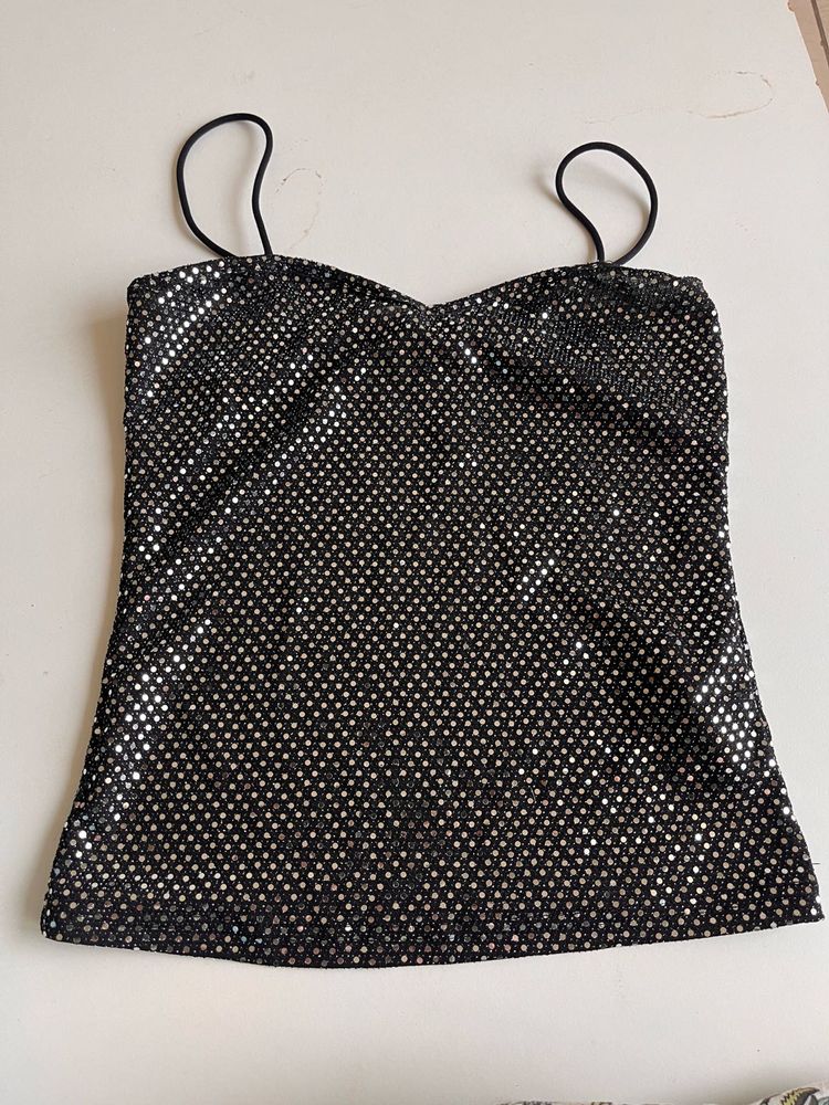 Sequin Black Top