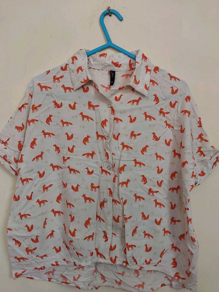 Fox Print Casual Shirt from brand- Rio (Size-XS)