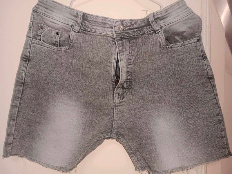 Gray Denim Shorts