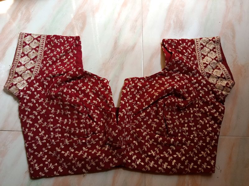 Embroidered Maroon Blouse