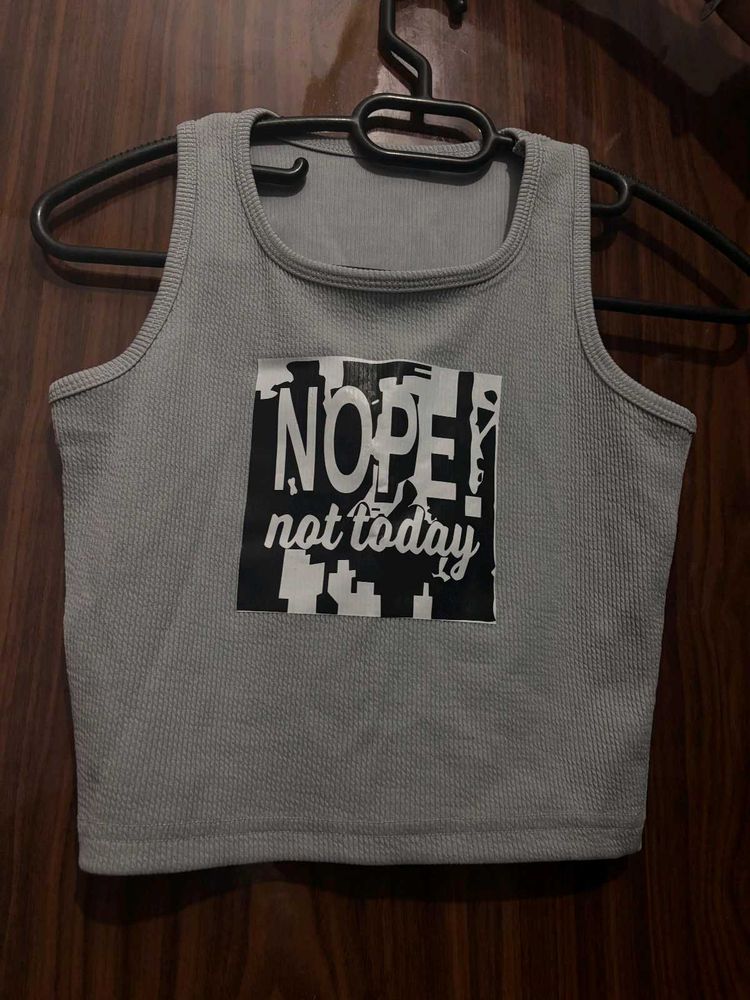 Gray Graphic Tank Top