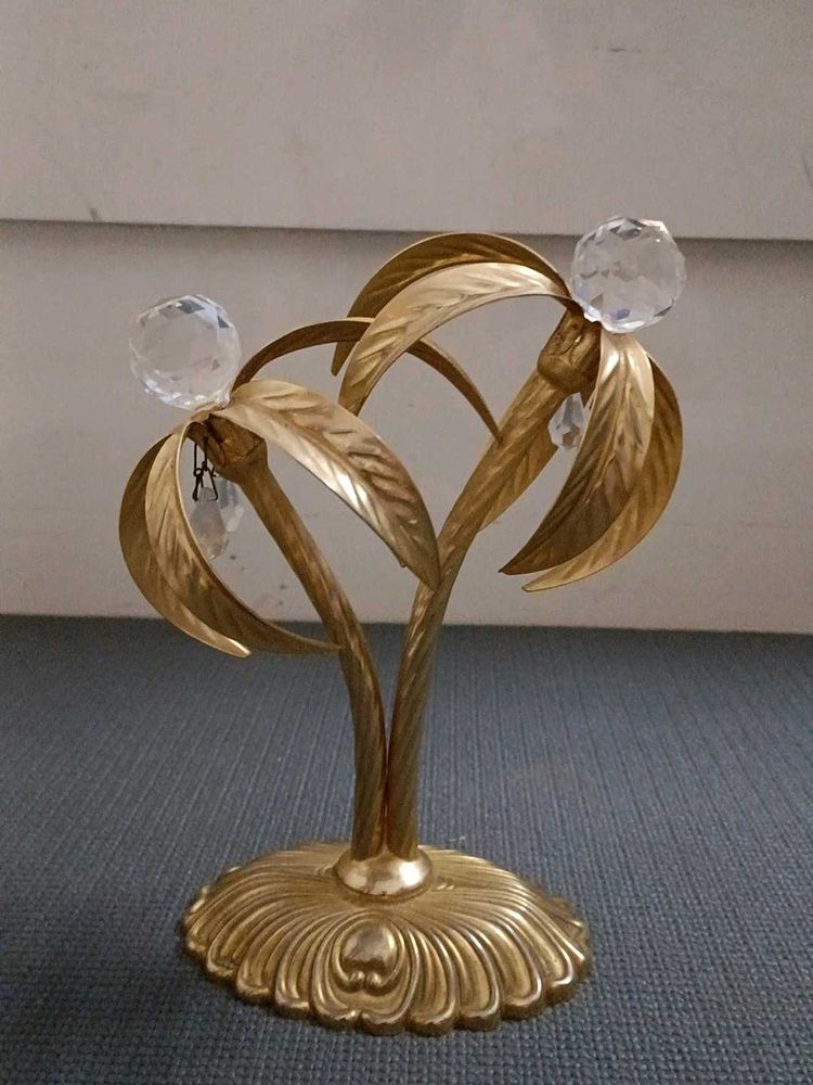 Gold Floral Crystal Accent Decor Showpiece