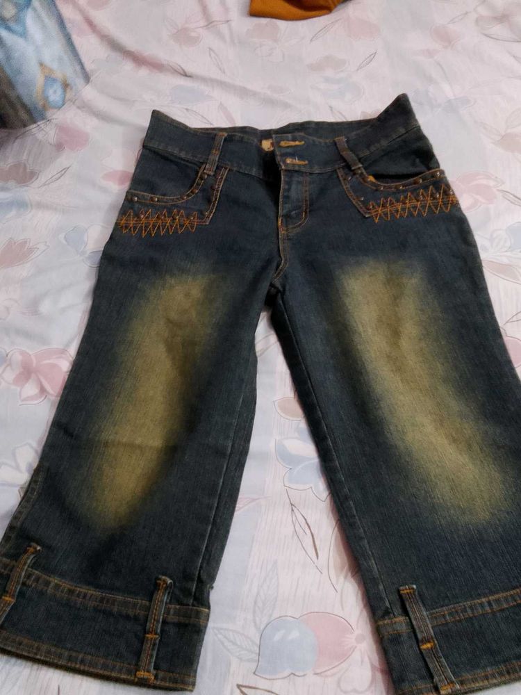 Denim Capri Knee Length