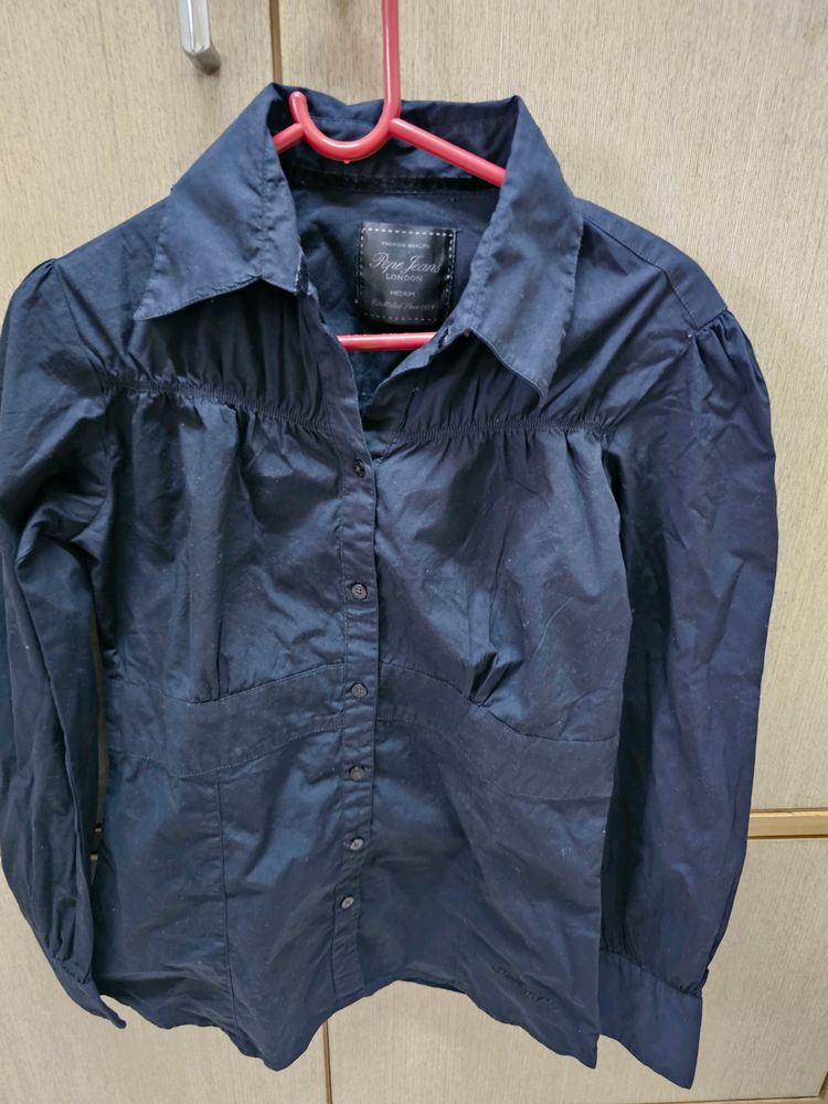 New Pepe Jeans Formal Women&#39;s Black Shirt