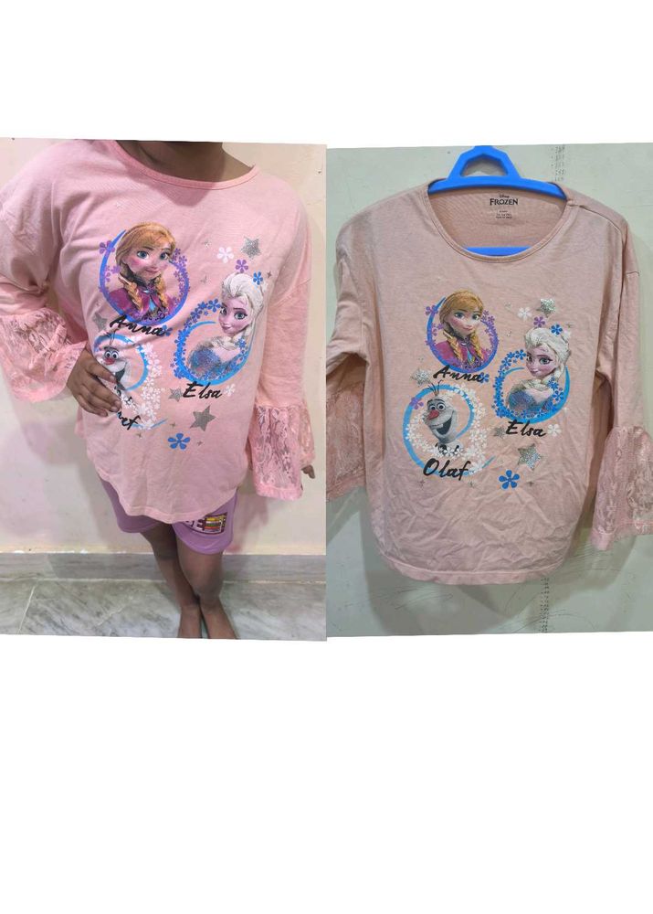 Pink Disney Frozen Top For Girls