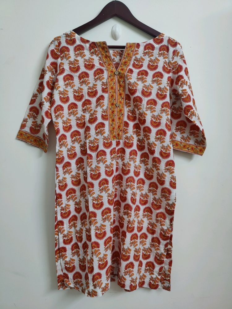 Orange Colour Kurthi Top