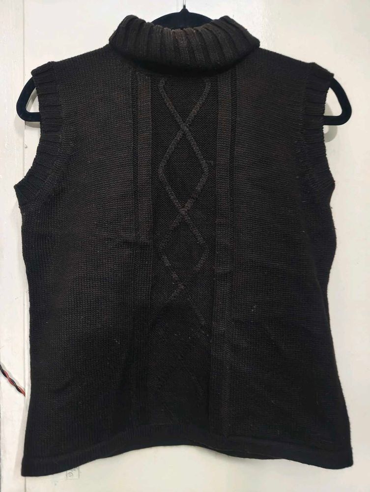 Sleeveless Turtleneck Knit Vest