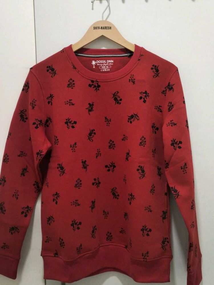 Red Floral Print Sweater