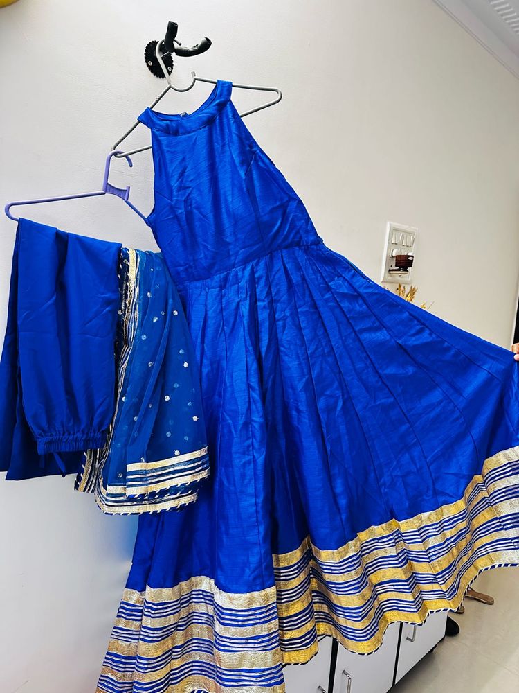 Royal Blue Anarkali Suit Set