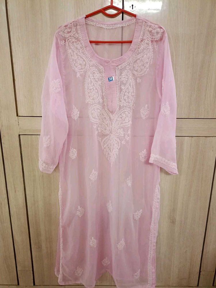 ChikanKari Baby Pink Kurta