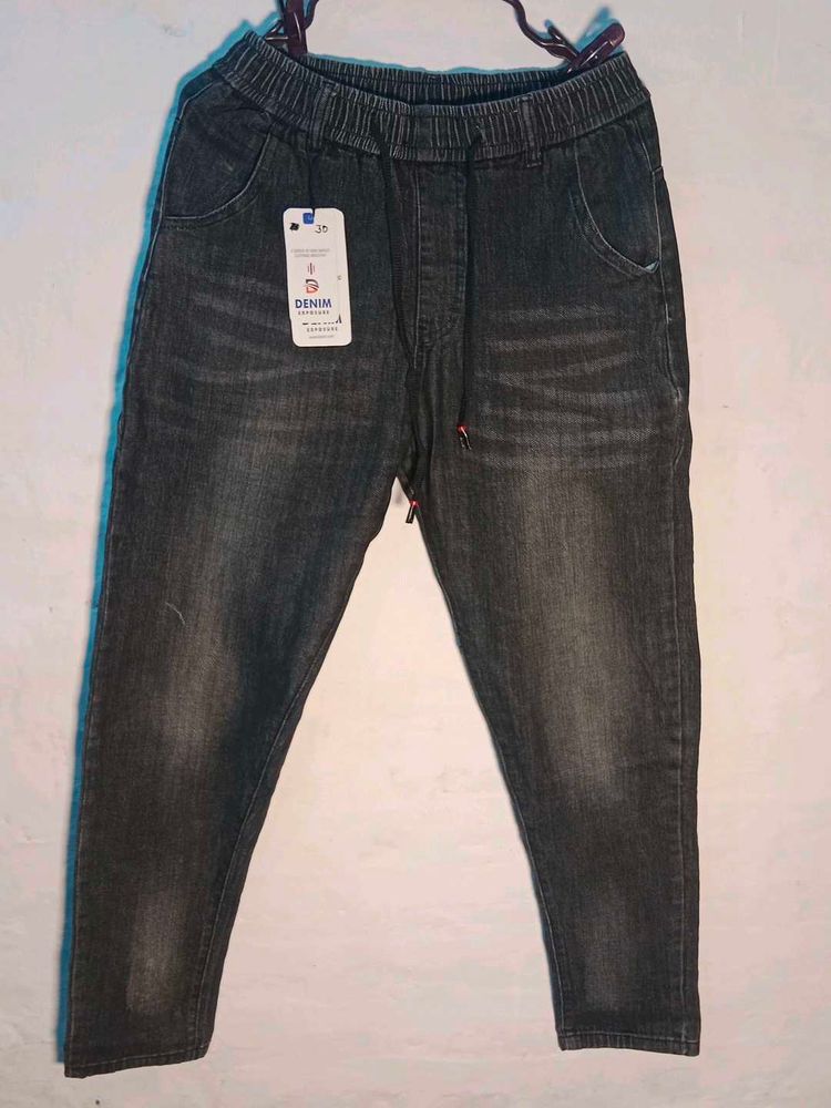 Comfy Black Denim Joggers