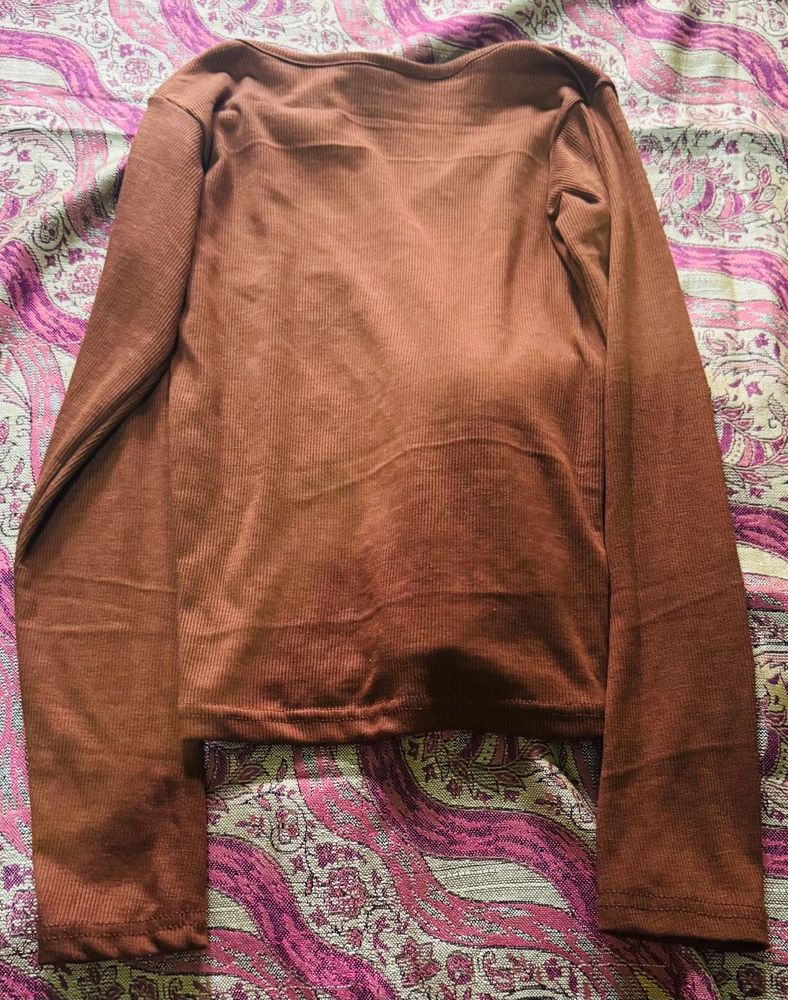 Brown Long Sleeve Top