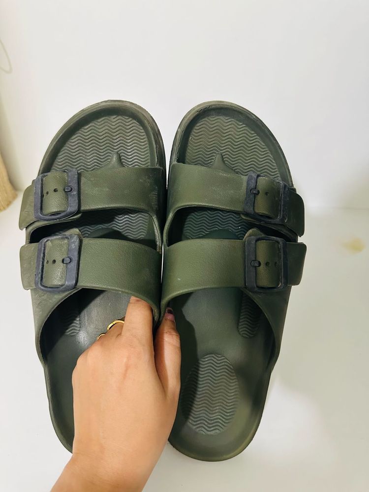 Green Casual Sandals