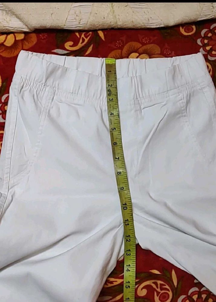 women's White Slim Fit Pants