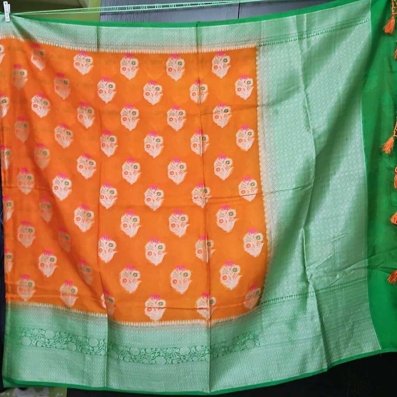 Orange Banarasi Saree