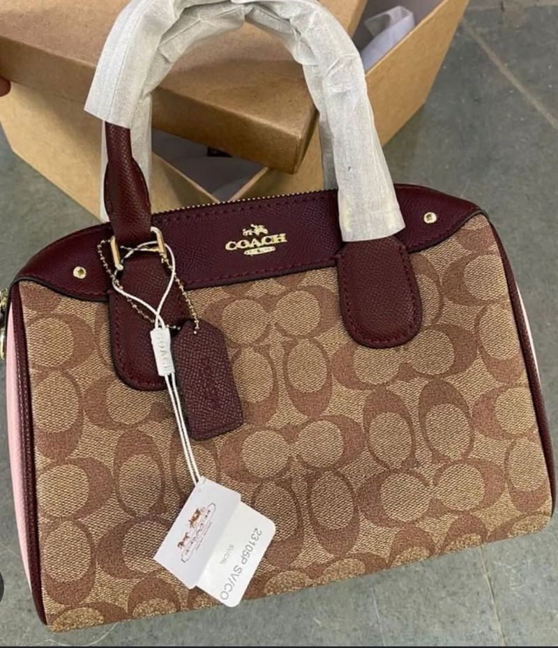 Coach Speedy Medium - Blush Pink &amp; Burgundy