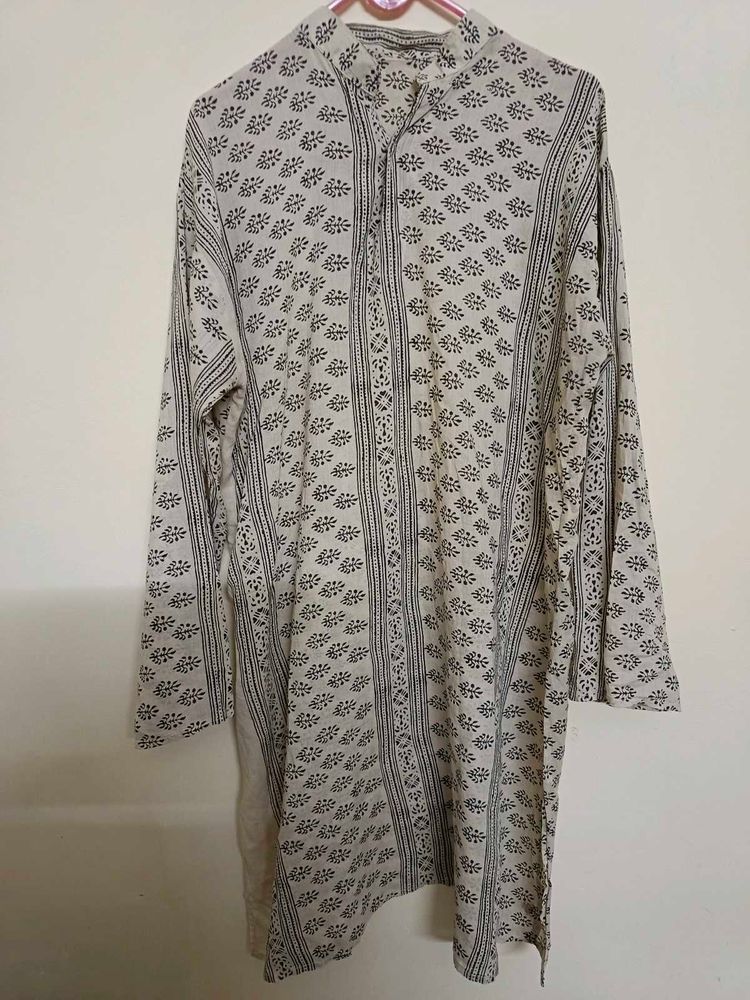 Cream Color Knee Length Kurta