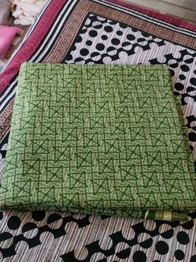 Green Printed Dress Material