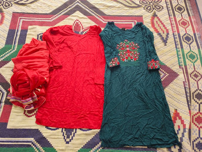 2 Kurta &amp; Salwar &amp; Dupatta