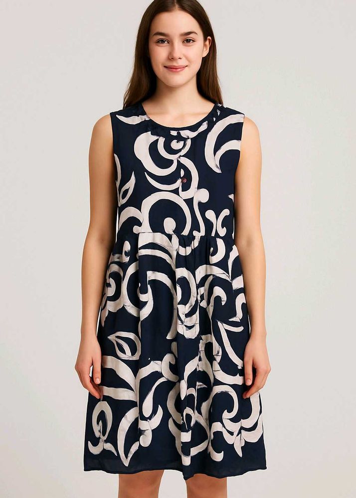 Abstract Sleeveless Dress