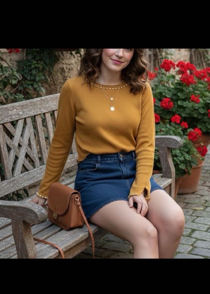 Mustard Knit Top