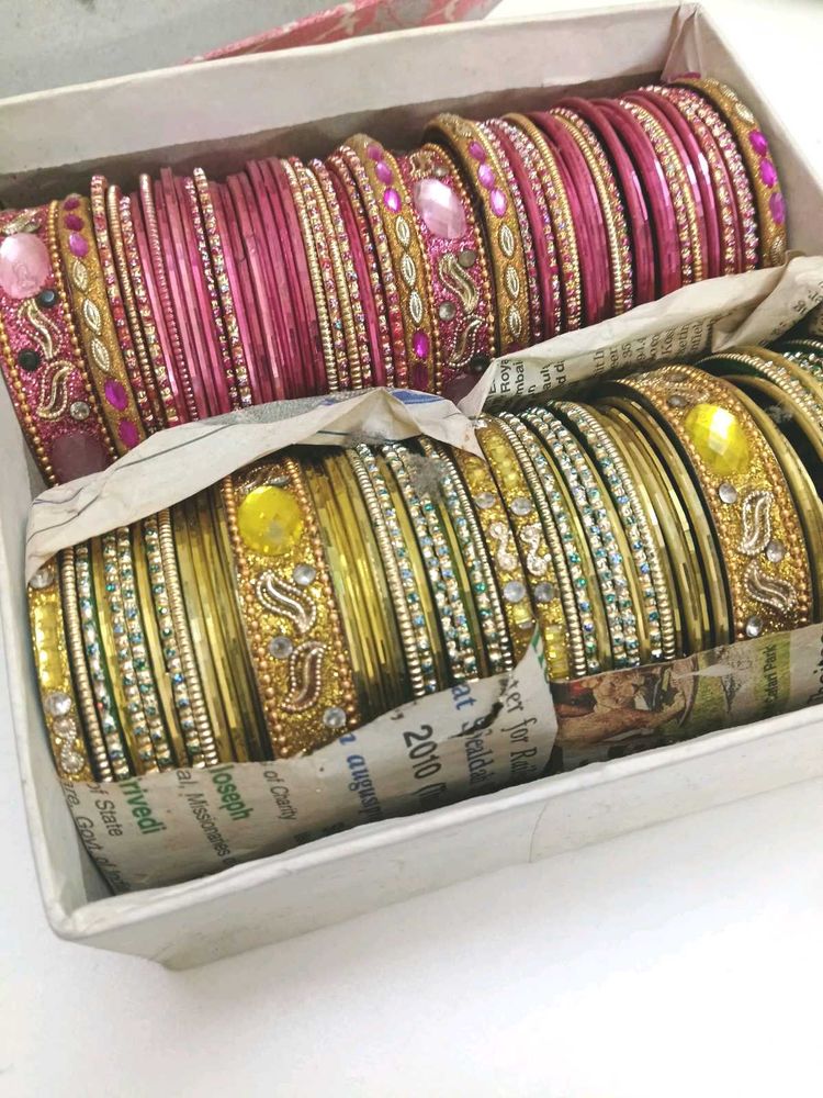 Exquisite Indian Bridal Bangle Sets - Gold