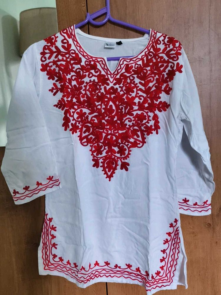 Elegant Embroidered Tunic Short Kurti