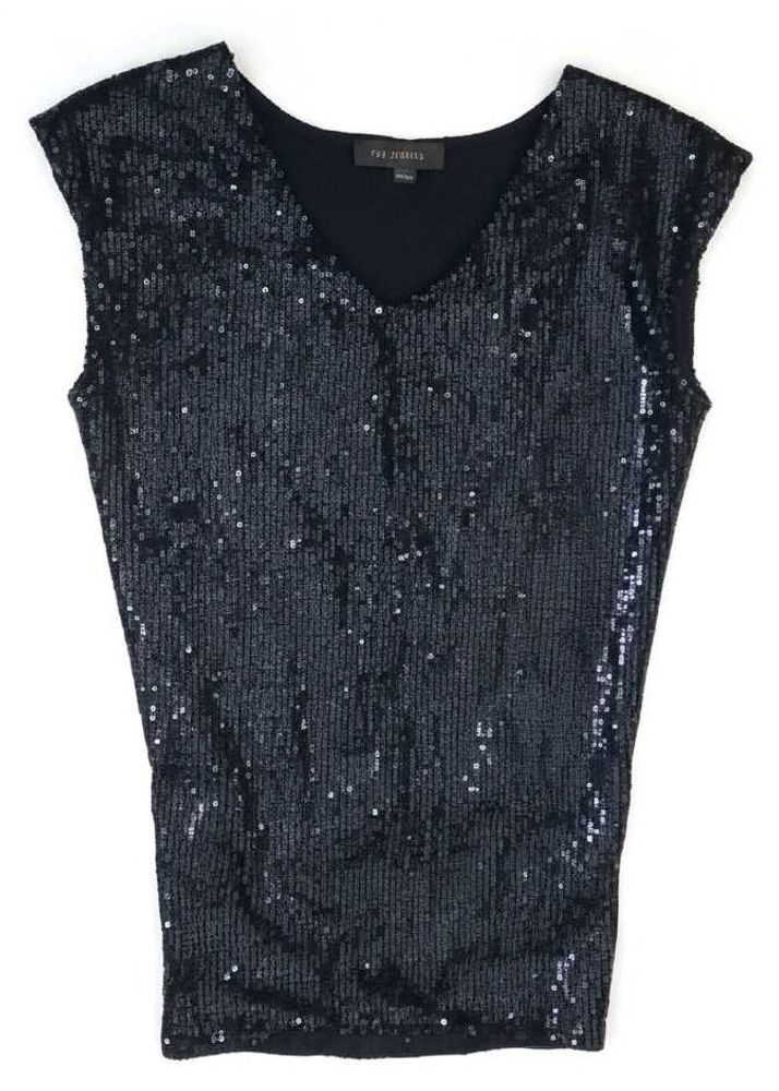 Black Sequined Sleeveless Top