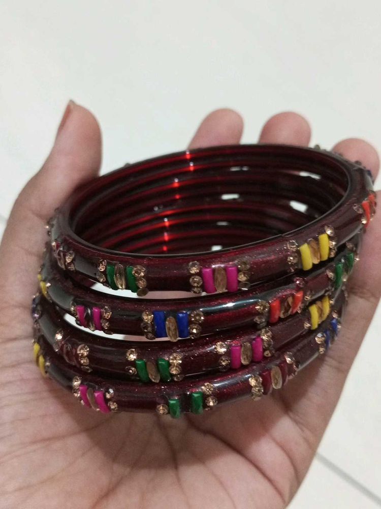 Colorful Beaded Bangle Set