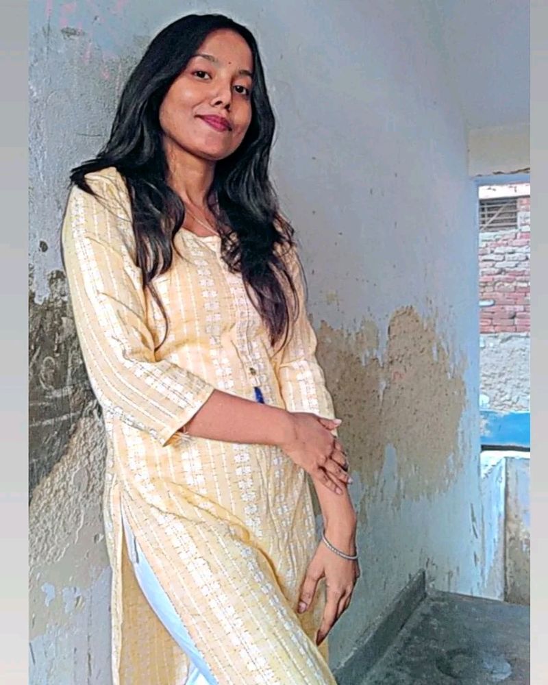 Beautiful Nude A Line Cotton Blend Kurta
