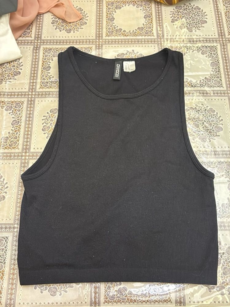 Black Crop Tank Top