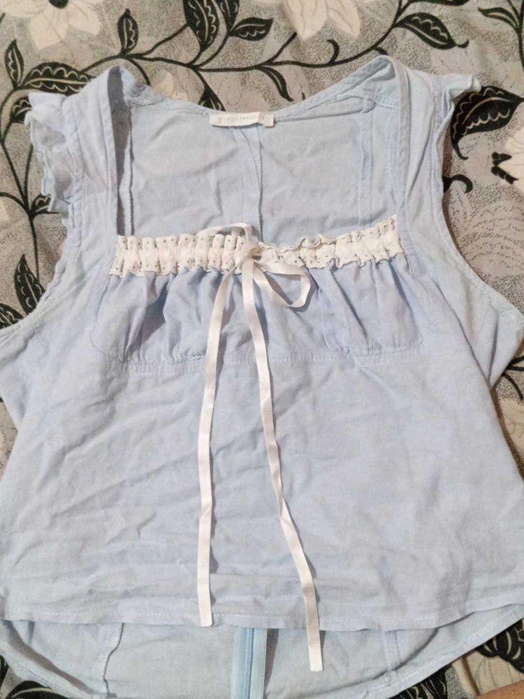 Light Blue Cottagecore Top