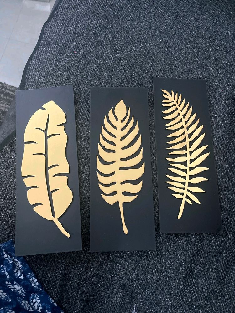 B1g1freeWall Decor Hanging Golden 3 Plate