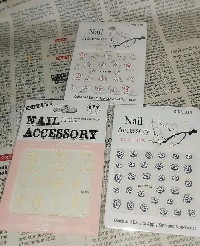 Trendy Nail Art Stickers - 3D Designs!