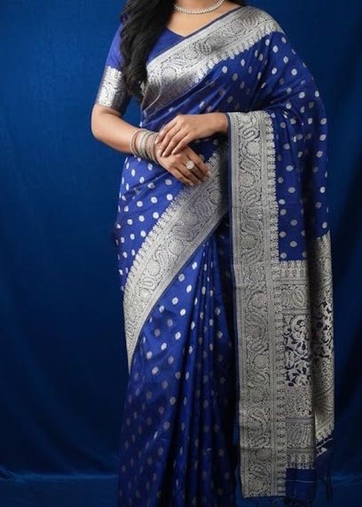 Elegant Blue Banarasi Saree