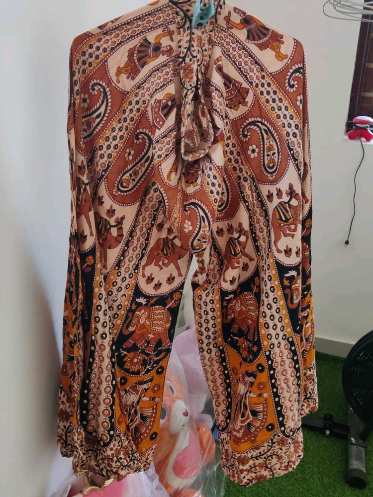 Ethnic Printed Plazo Pants – Loose Elastic (Can Be