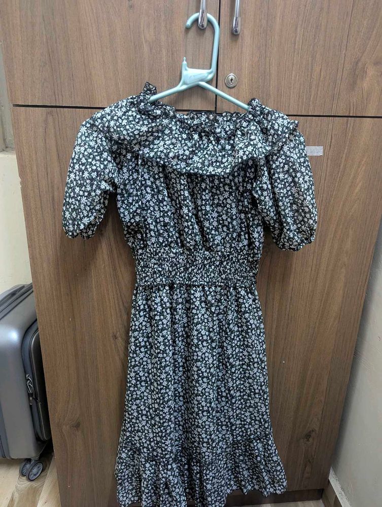 Floral Print Off Shoulder Dress