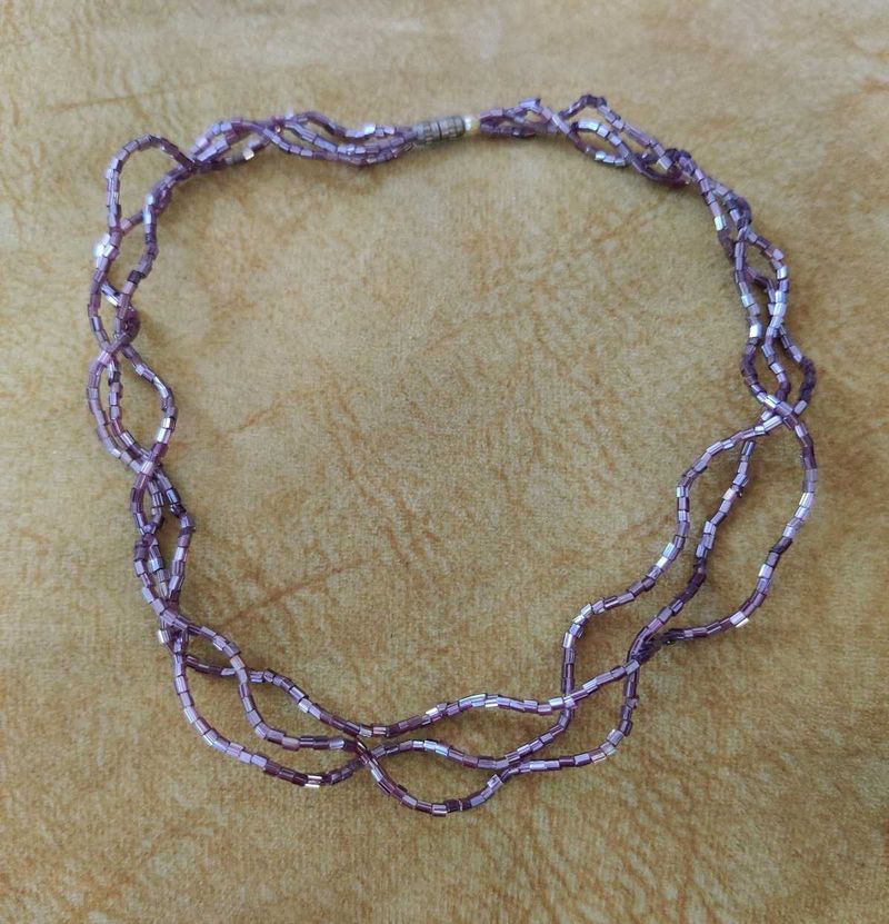 Purple Beaded Multi-Strand Necklace