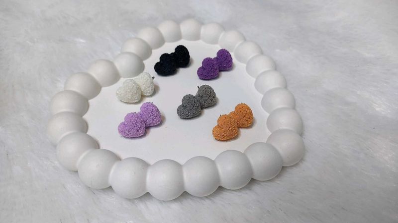 Cute Heart Stud Earrings(pack of 6)