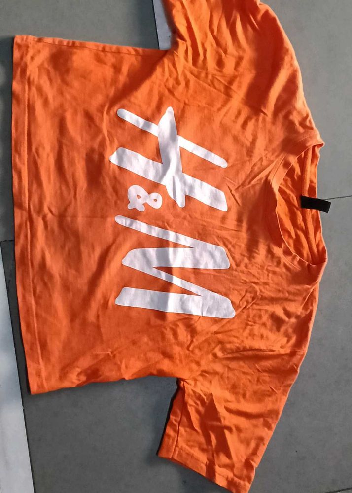 Orange Graphic Print T-Shirt