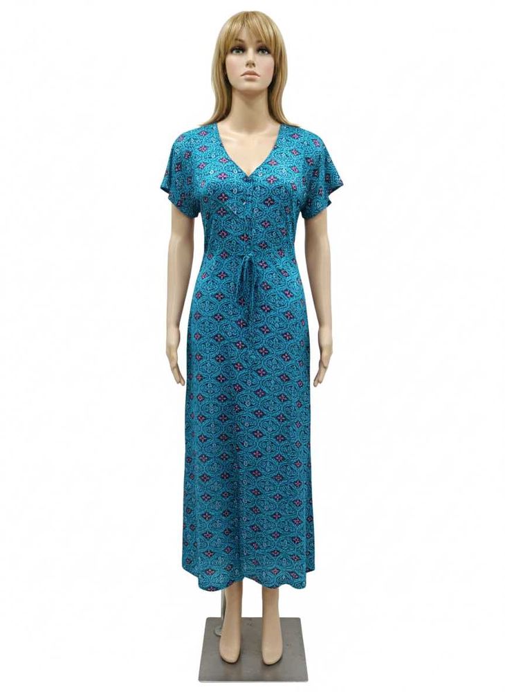 Printed Blue Maxi nighty