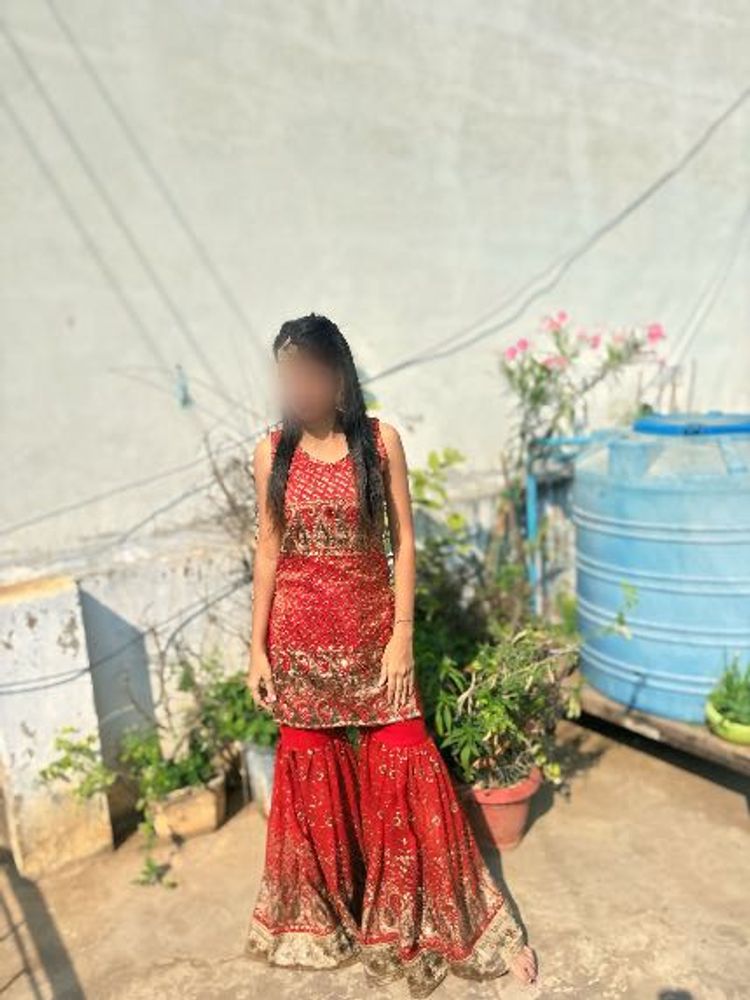 Red Embroidered Kurta Set