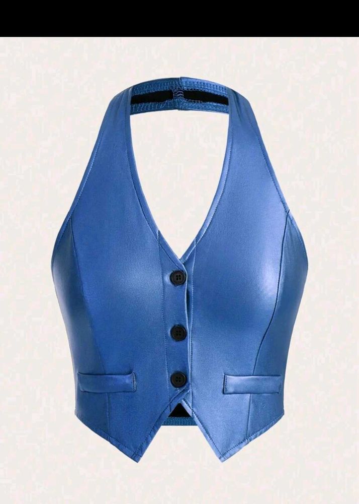 Savana Blue Halter Top Vest
