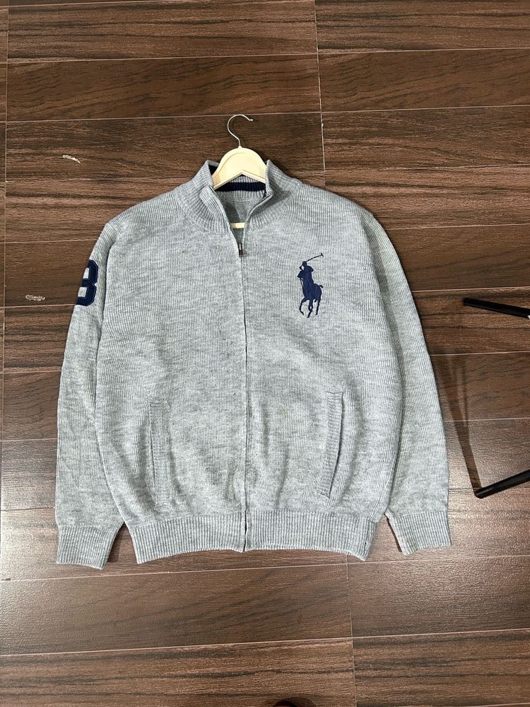 Ralph Lauren Gray Zip Cardigan