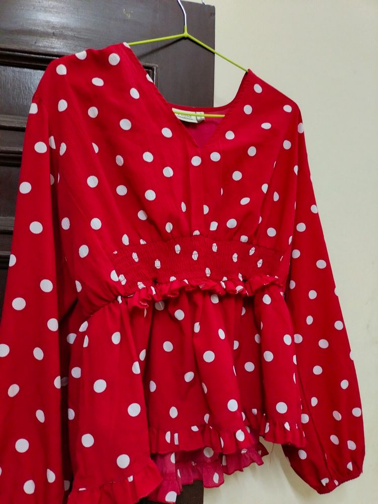 Red Top With Polka Dots ❤️