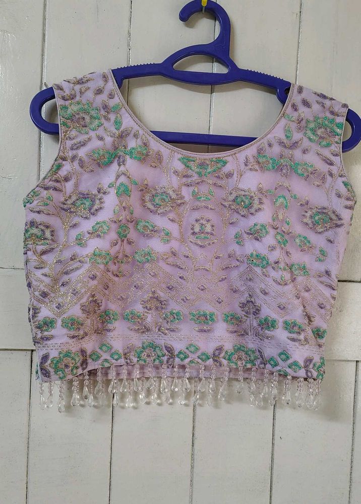 Lavender Crop top lahenga set party wear negotiabl