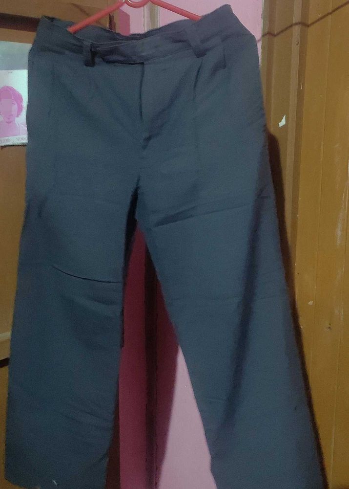 Wide Leg Bellbottom Dark Grey Trousers
