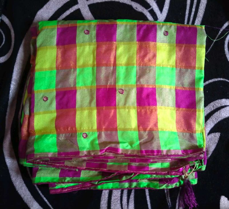 New Vibrant Checkered Saree