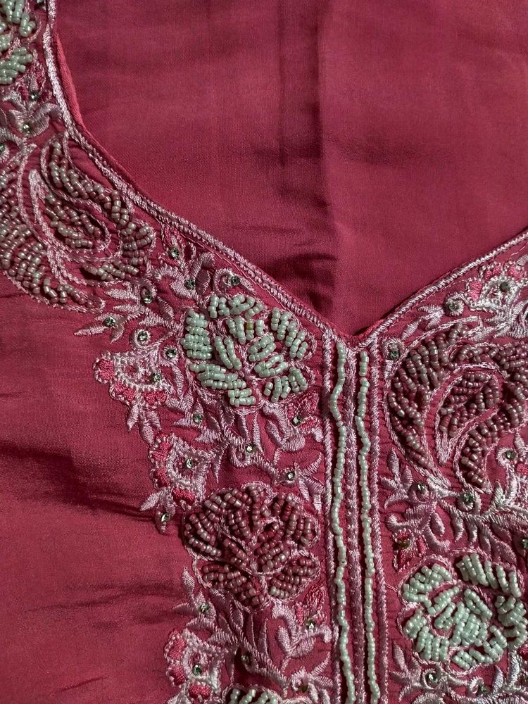 Y2K Beaded Kurta Set With Dupatta